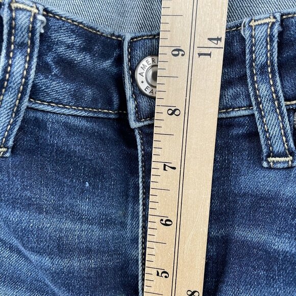 American Eagle Jeans Womens 6 Skinny Kick Super Stretch Distressed Denim - Picture 9 of 10